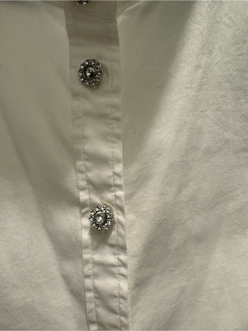 J. Crew White Ruffle Neck Button-Front Blouse - Picture 3 of 3